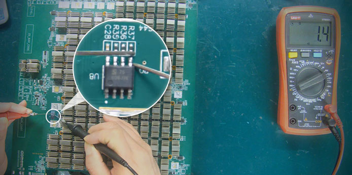 Antminer L7 hash board troubleshooting about the temp sensing circuit