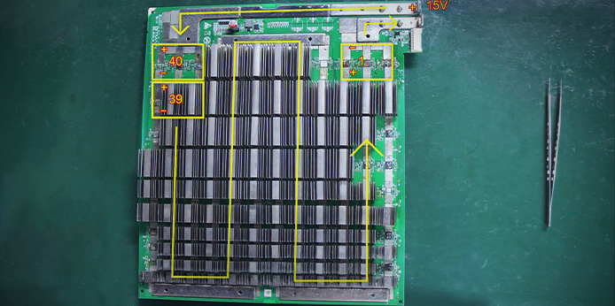 Basic structure of Antminer s19j pro plus hash board