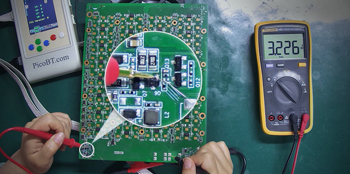 DC circuit failure causes the S19pro hydro hash board to find 0 chip