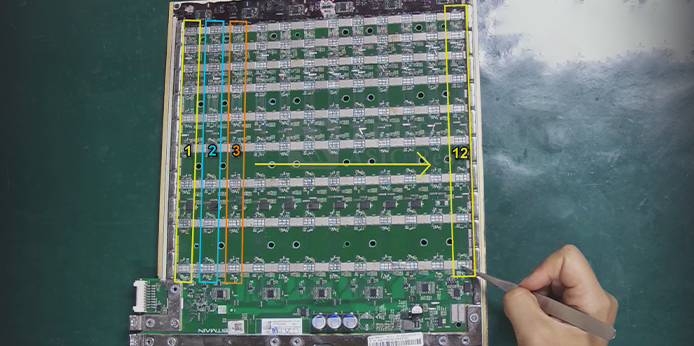 How does the domain voltage of the T21 BHB68701 hash board work?