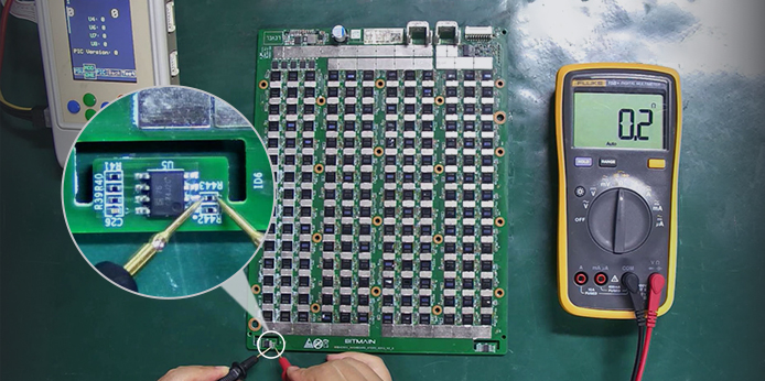 Troubleshooting U4 and U5 temperature sensor chips on the S19pro hydro hash board