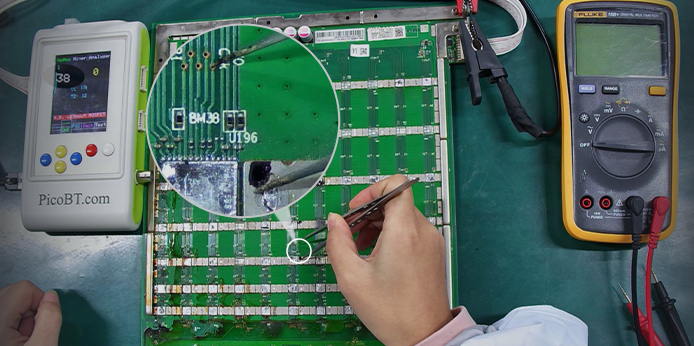 Only 38 ASIC chip failures were found on hash board BHB56902