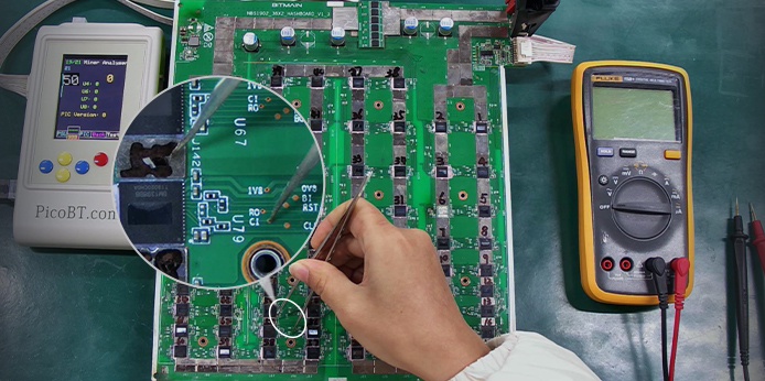 How to troubleshoot an S19 NBS1902 hash board detecting only 75 ASIC chips?