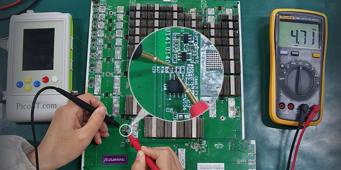 How to troubleshoot and repair temperature sensor faults on the S19 NBS1902 hash board?