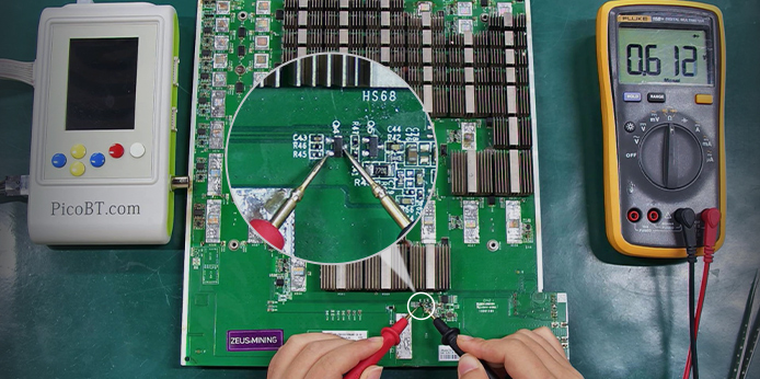 Repair methods for S19 NBS1902 DC control circuit abnormal causing 0 ASIC failure