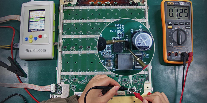19V boost circuit on an S21 plus hash board abnormality causing 0 ASIC found
