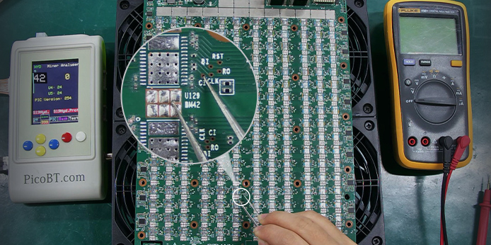 Troubleshoot S19eXP Hydro hash board only detected 42 ASIC chips