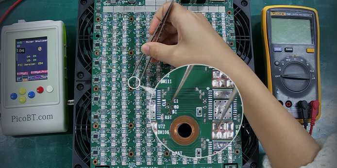 Repair S19eXP Hydro hashboard detecting only 203 ASICs